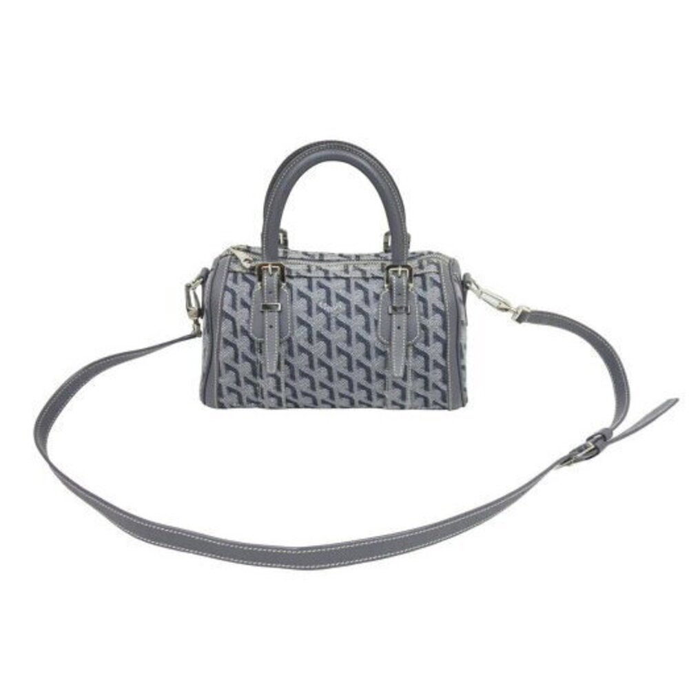 Goyard Herringbone Edition Leather Shoulder Bag Limited Speedy Gray